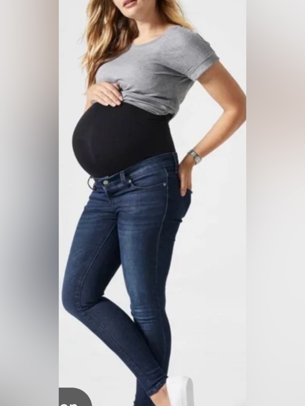 NWT BLANQI Women's Maternity Skinny Jeans Blue Denim Belly Support Stretch 12